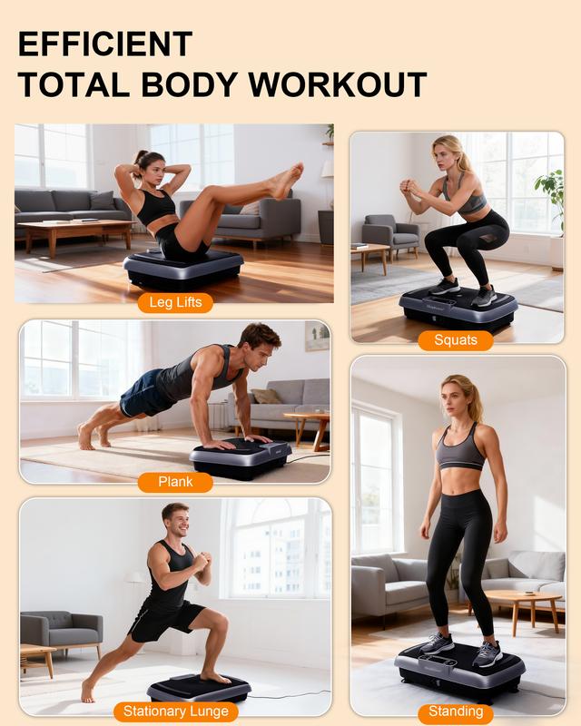 HopHorse 400LBS Vibration Plate Exercise Machine Vibrating Plate Exercise Machine with Bluetooth and LED Display, Whole Body Workout Vibration Platform Workout Equipment for Women Men Home
