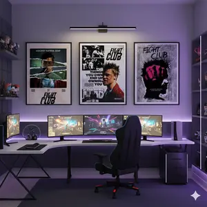 Set Of Fight Club Movie Poster, Retro Vintage Film Print, Multi-Color Artwork for Home Decor, Gift for Fans, Vintage Style Wall Art, Birthday and Holiday Decoration