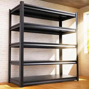 3000 lb Heavy Duty Garage Storage Shelf - 5-Tier Adjustable Metal Shelving Unit, 39.37"W X 17.72"D X 77.5"H, Space-Saving Black Organizer for Garage, Basement, Home Storage & Workshop Organization, Utility Shelves Racks Decor