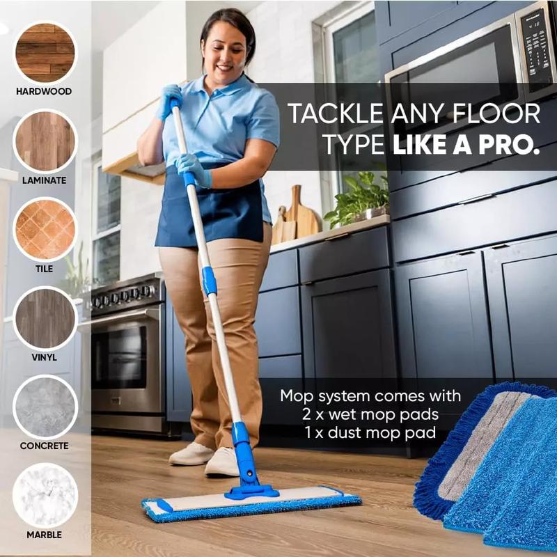 Baseboard Pro Mucho Mop - Baseboard Cleaner Tool with Handle - Clean Base Boards Easily | Microfiber | Professional Quality | Machine Washable |    Lightweigh