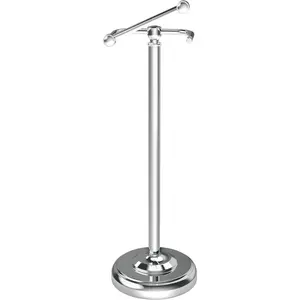 Paper Holder Stand, Polished Chrome Paper Holder Free Standing, Post Pivoting & Stable Weighted Base SUS304 Stainless for(Mega Roll)