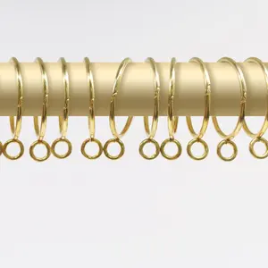 Open Curtain Rings with Eyelet - 20 Pack 1.5 Inch Openable Metal Drapery Ring Loops, Fits Up to 1 1/4 in Rod ()