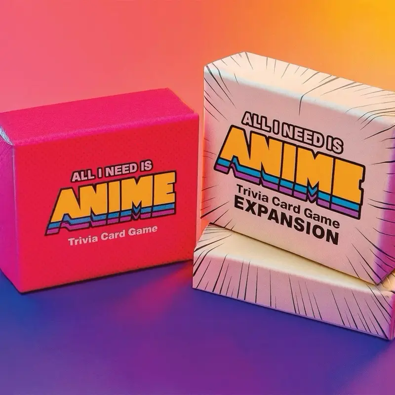 All I Need is Anime Trivia Question Card Game Bundle - Base Game + Expansion, 155 Total Cards, Box, Screen Time Alternative for Anime Fans