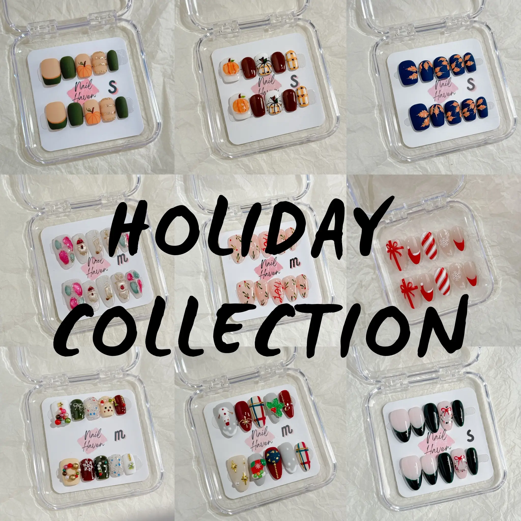 NailHaven| holiday nails collection | Christmas designs|| |cute nails| nails | acrylic press-on| fake nails |Handmade | high quality Press on nails 1
