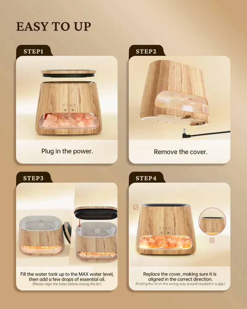 【TikTok Shop Weekly Deals】2-in-1 Himalayan Salt Lamp Aroma Humidifer,  Himalayan Salt Diffuser, Ultrasonic Essential Oil Diffuser , Schedule shutdown & Large capacity(For Bedroom/Office/Bathroom/Car)Night Lamp Ambient Lighting