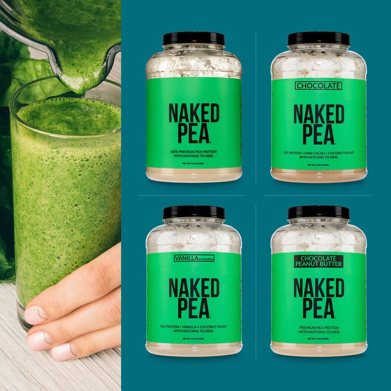 Naked Pea 100% Premium Pea Protein Powder 2LB - US Grown, Additive-Free, Vegan - 18g Protein, 2g Carbs - Only 1 Ingredient