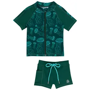 Kids Euro Shorties + Short Sleeve Rash Guard Set - Jellyfish