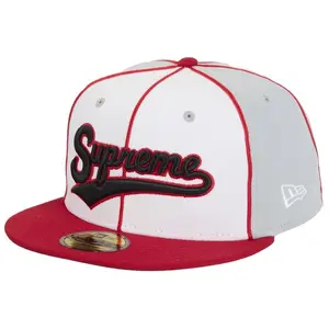 Supreme x New Era Piping Script Logo Cap, from StockX