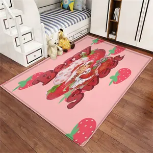 1pc Berry Sweet Strawberry Girl Indoor Mat, Durable Non-Slip Floor Mat for Entryway and Bedroom Decor, Cute Polyester Design for Modern Home, Cartoon Pattern Rug