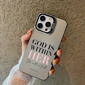 Pink Bible Psalms Quotes Christian  Pattern Case Suitable for  IPhone 16/15/14/13/12/11 Pro Max XR XS E Plus Shockproof Drop Protection Durable PC Smartphone Cover