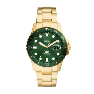 Fossil Men's Fossil Blue Dive Three-Hand Date, Gold-Tone Stainless Steel Watch