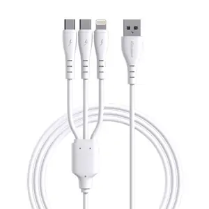 Newmine Xs26 Three-In-One Data Cable, One-To-Three Charger Line for Apple iPhone Huawei Xiaomi Type-C Android