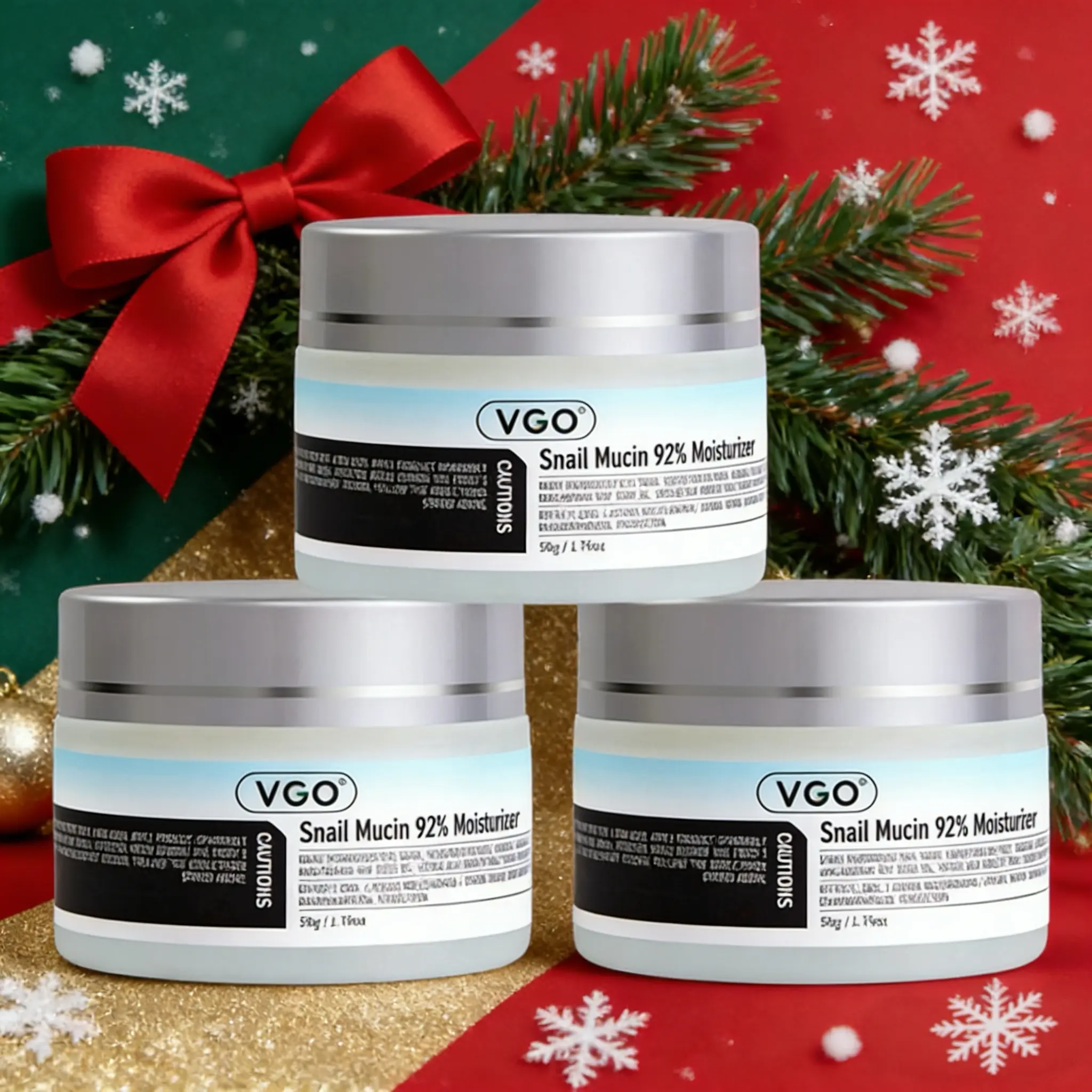 VGO Anti-Aging Skincare Gift Set with 92% Snail Mucin Face Gel Cream & Vitamin C Serum, Daily Moisturizer to Hydrate Normal Skin, 50g, Anti Aging Moisturizer, Moisturizing, Brightening, 30Ml, All Skin Types, Alcohol Free