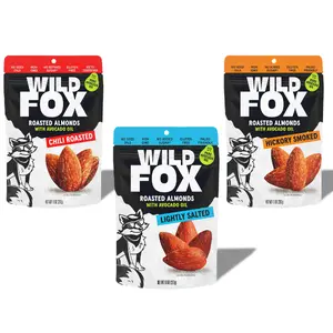 Wild Fox Smoky & Savory Roasted Almonds Trio 3-Pack Chili Hickory Smoked Lightly Salted Avocado Oil Protein Snack TikTok Shop Exclusive