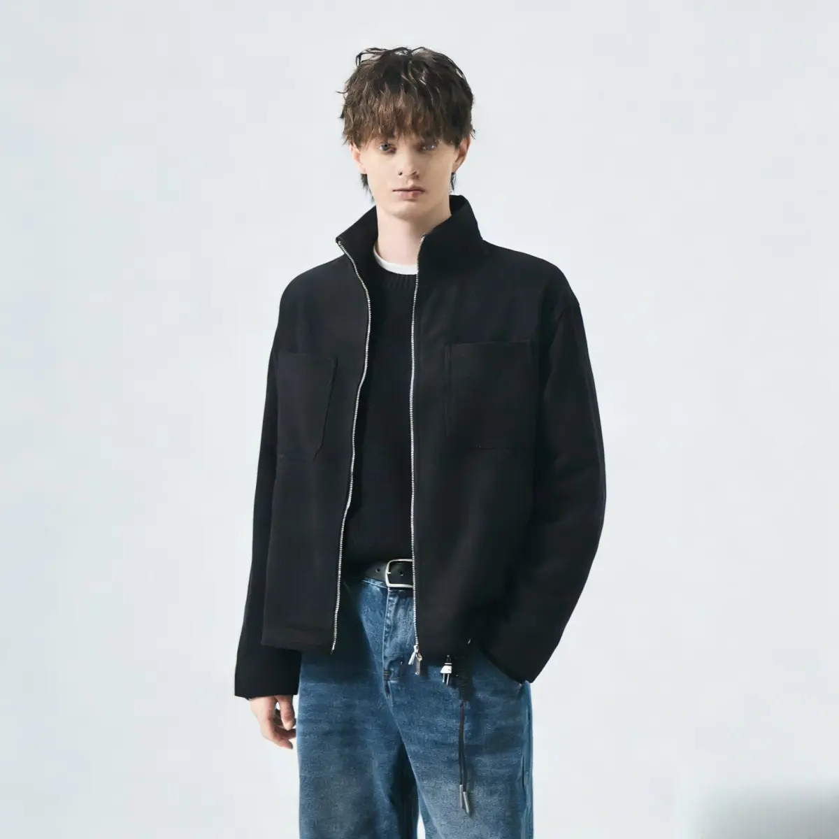 Mens Wool Blend Trucker Jacket | 2026 Trendy Oversized Collared Coat Soft Warm Casual Daily Outdoor Multi-Pocket Outerwear