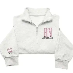 Personalized Name Nurse Quarter Zip Sweatshirt, Custom Nursing Embroidered Pullover with Title, RN LPN CNA Gift, Graduation Gift for Nursing Assistant or Nurse Graduation