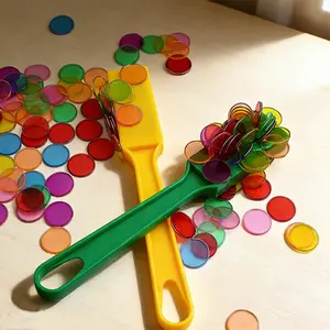 Magnetic Bingo Game Set - Includes 1 Bingo Game Magnet Stick, 100 Bingo Game Chips, 19mm Bingo Chips, Suitable for Elderly Family Lottery Games, Sensory Box, Counting and Sorting Activities, Large Bingo Game, Bingo Beano Housey-housey Game Set