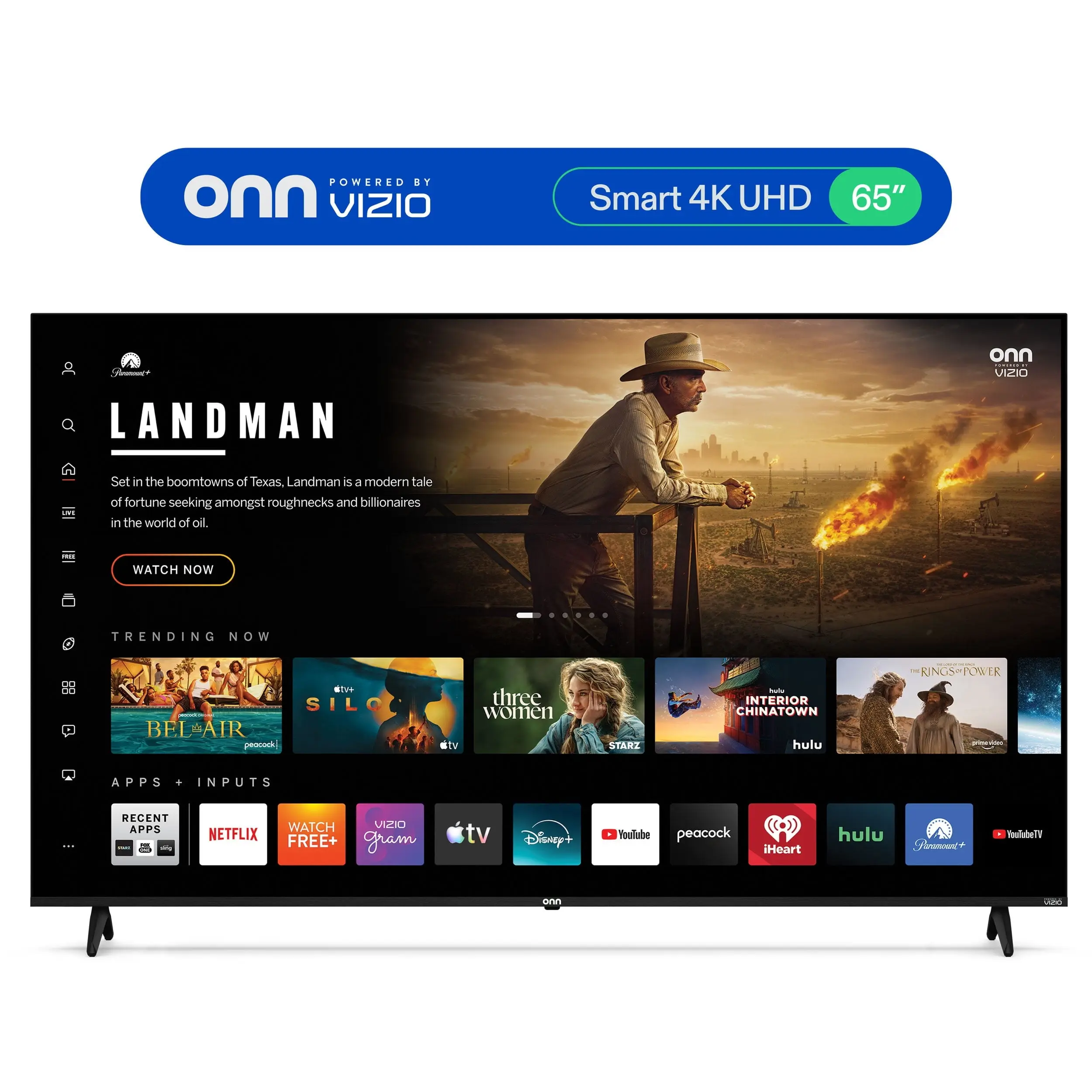 Onn 65-Inch 4K UHD Smart Television Powered by VIZIO
