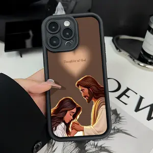 Radiant Sacred Jesus Art Pattern Man's Phone Case for iPhone 17 16 15 14 Pro Max 13 12 11 XR XS Air Plus Shockproof Drop Protection Rugged Durable Silicone Cover Cellphone Protective Smartphone Casing