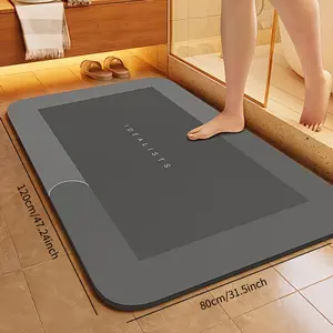 Soft Bathroom Mat - Premium, Quick-Dry, Ultra-Absorbent, Non-Slip, Machine Washable, Mildew-Resistant Rectangular Home Supplies Rug with Geometric Design, Easy Cleaning for Shower, Kitchen