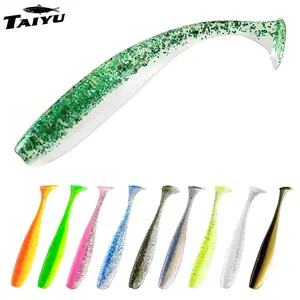 Taiyu 10-Pack 2.95 Inch T-Tail Soft Plastic Fishing Lures, Multi-Color Flashbait, Realistic Swimming Action, Durable for Bass, Dogfish, Snakehead, Salmon