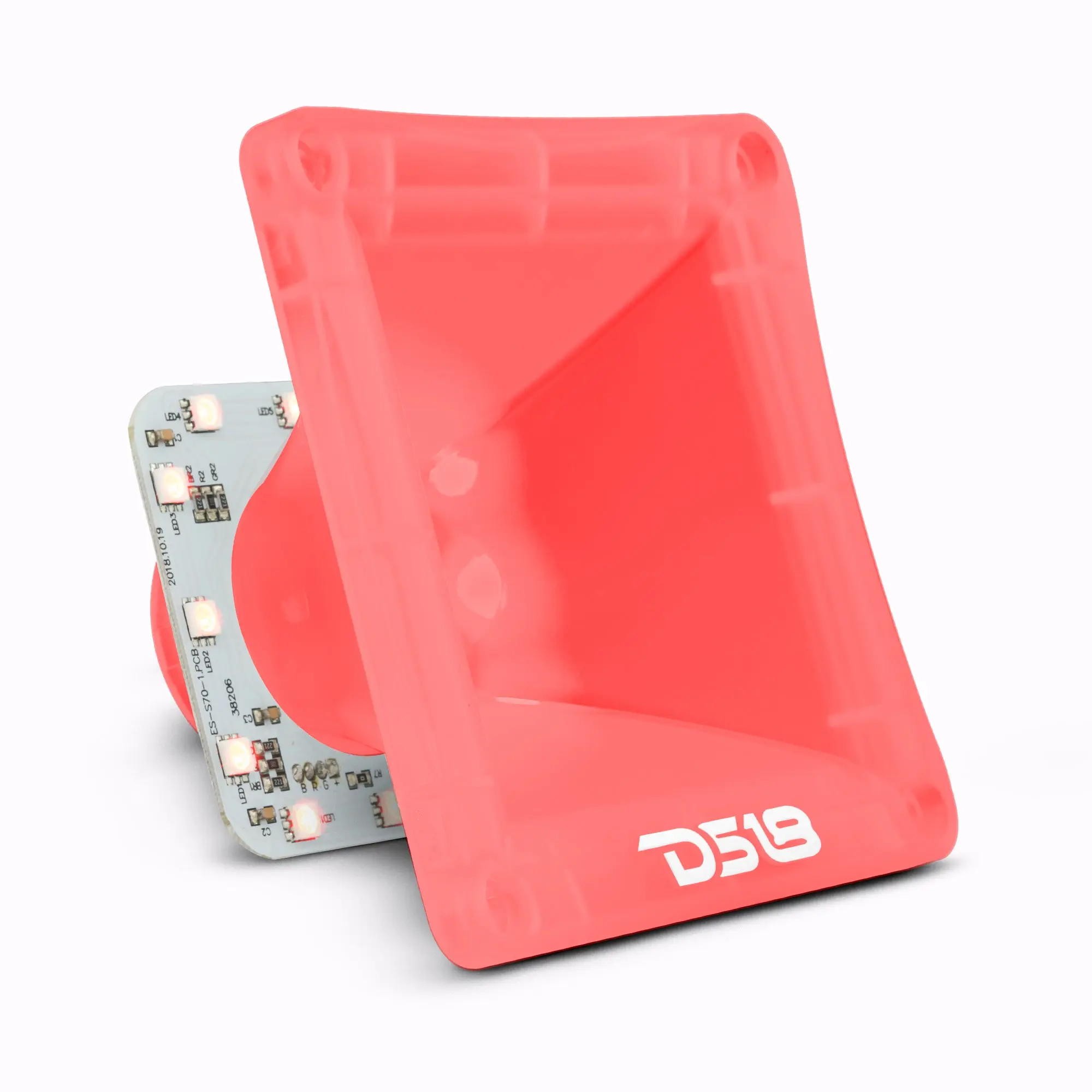 DS18 PRO-H44CL Motor Horn - 1" Throat 6mm Injected Transparent ABS Driver Horn with RGB Lights, Airhorn, Universal Drivers, Easy Twist-On Installation