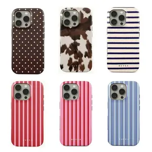 BUrGA Polka Dot Phone Case, Burga Striped Coloful Phone Case, Trendy Aesthetic Gift For iPhone & Samsung, Accessories Protection Durable Shockproof