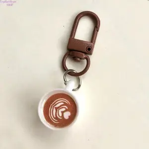 Cartoon Coffee Cup Keychain, Cute Bag Charm, Couple Anniversary Souvenir, Girl Gift Pendant for School Bag Hanging Ornament