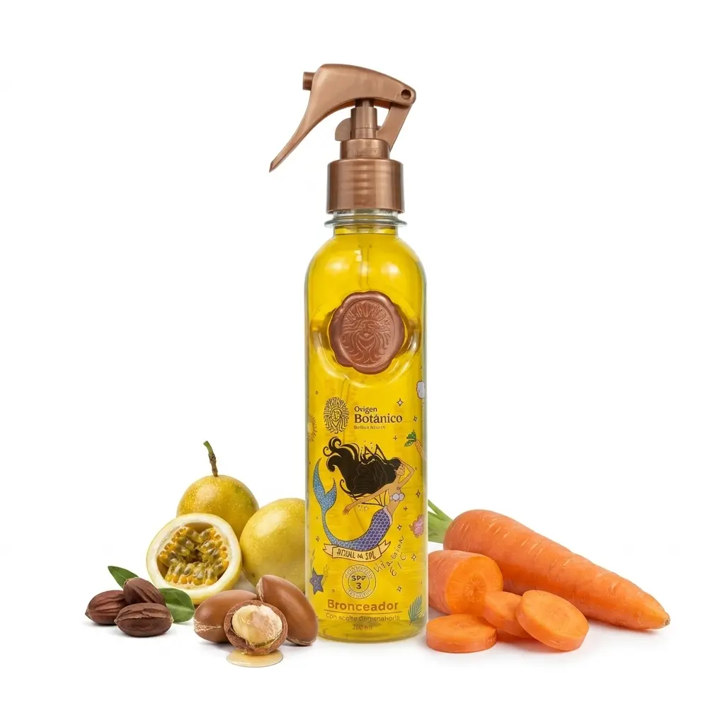 Origen Botánico Tanning Oil - Carrot Extract, Vitamins E & C for Glowing Skin