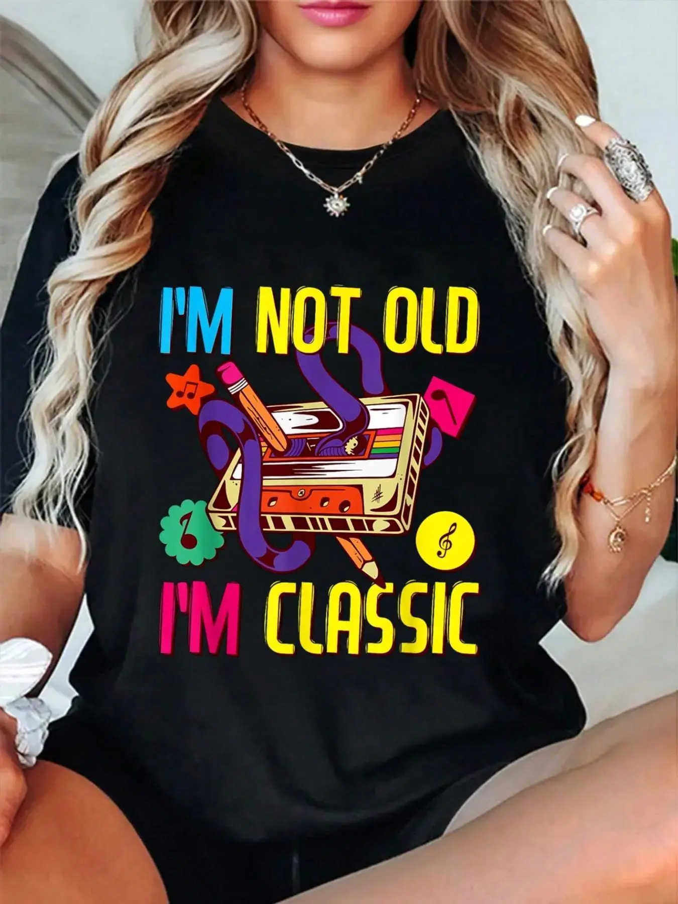 Cotton 90s Outfit Women & Men, 80s Costume, I'm Not Old I'm Classic T-Shirt
