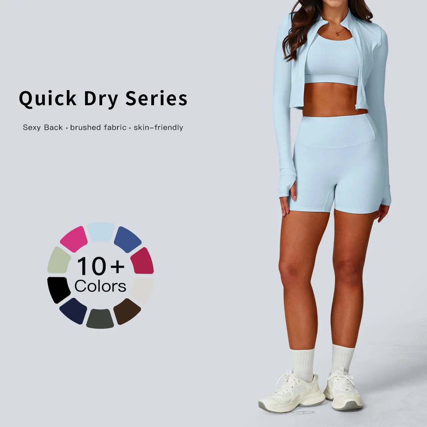 Tenwolf Women’s Casual Outdoor Sports Tight Yoga Outfit Set – Second-Skin Feel Fitness Wear, Shock-Absorbing High-Waist Three-Piece Yoga Set