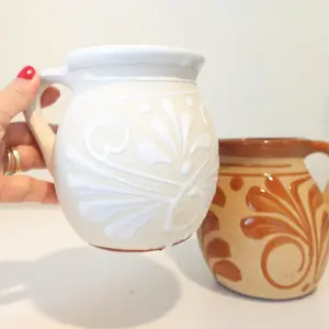 Mexican Barro Handmade Black Coffee Mug 12 Ounces Reusable Washable Ceramic Tumbler