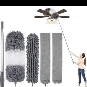 Retractable Microfiber Gap Duster Cleaning Tool with Extension Pole