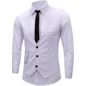 Men's Formal Dress Vest Business Slim Fit Sleeveless Tuxedo Suit Vest Waistcoat