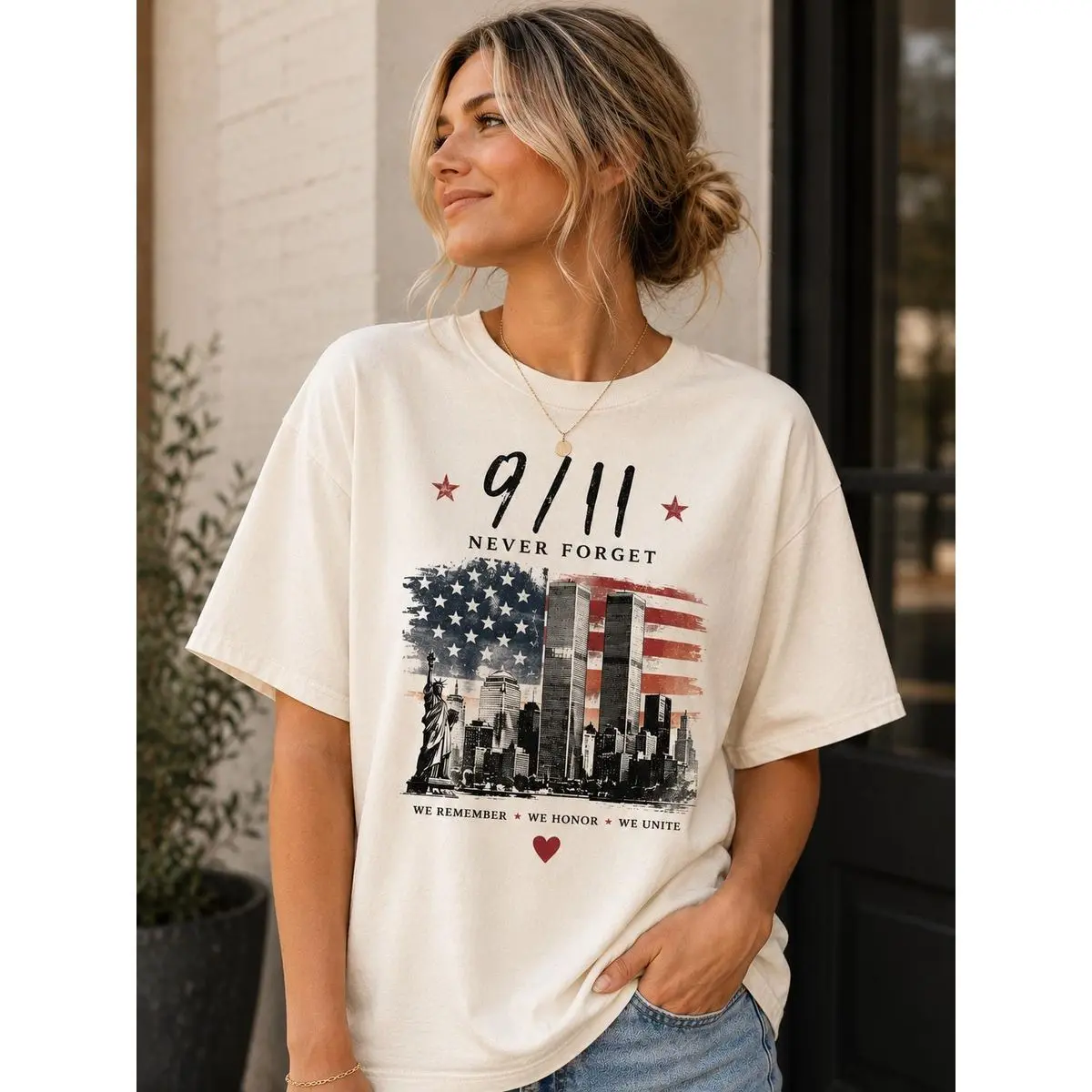 Comfort Colors 9/11 Never Forget Shirt, Patriot Memorial Tee, Twin Towers Tribute Shirt, Usa Remembrance T Shirt, Vintage American Graphic Tee, Unisex Short Sleeve Tee, Casual Clothing
