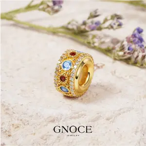 Gnoce Stoppers Chrams 925 Sterling Silver for Women Bracelet Stopper Wedding Anniversary, Mother's Day, Birthday Gifts