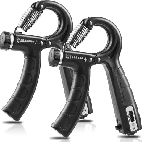 Upgraded Unisex Adjustable Workout Hand Gripper 2-Pack (10-130 lbs) - Smart Lifetime Counting Function, Portable Gym-Free Training Tool, Strength Training Accessory for Muscle Building, Injury Recovery