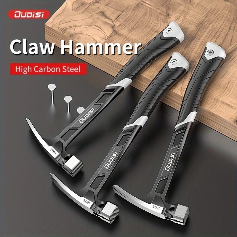 Heavy-Duty One-Piece Claw Hammer, Multi-Functional Claw Hammer Features shock-absorbing nylon handle and non-slip grip High-carbon steel construction with smooth finish Ideal for demolition, Stocking Stuffers,Him Dad Birthday Gift, Clawhammer, Hand Tools