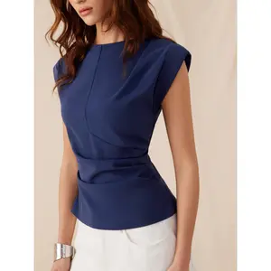Cider Jersey Boat Neck Ruched Crop Top SummerWins Dealsforyou