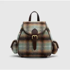 Fashionable and versatile diamond-pattern soft leather backpack for women, 2026 new model, unique design, suitable for commuting and travel