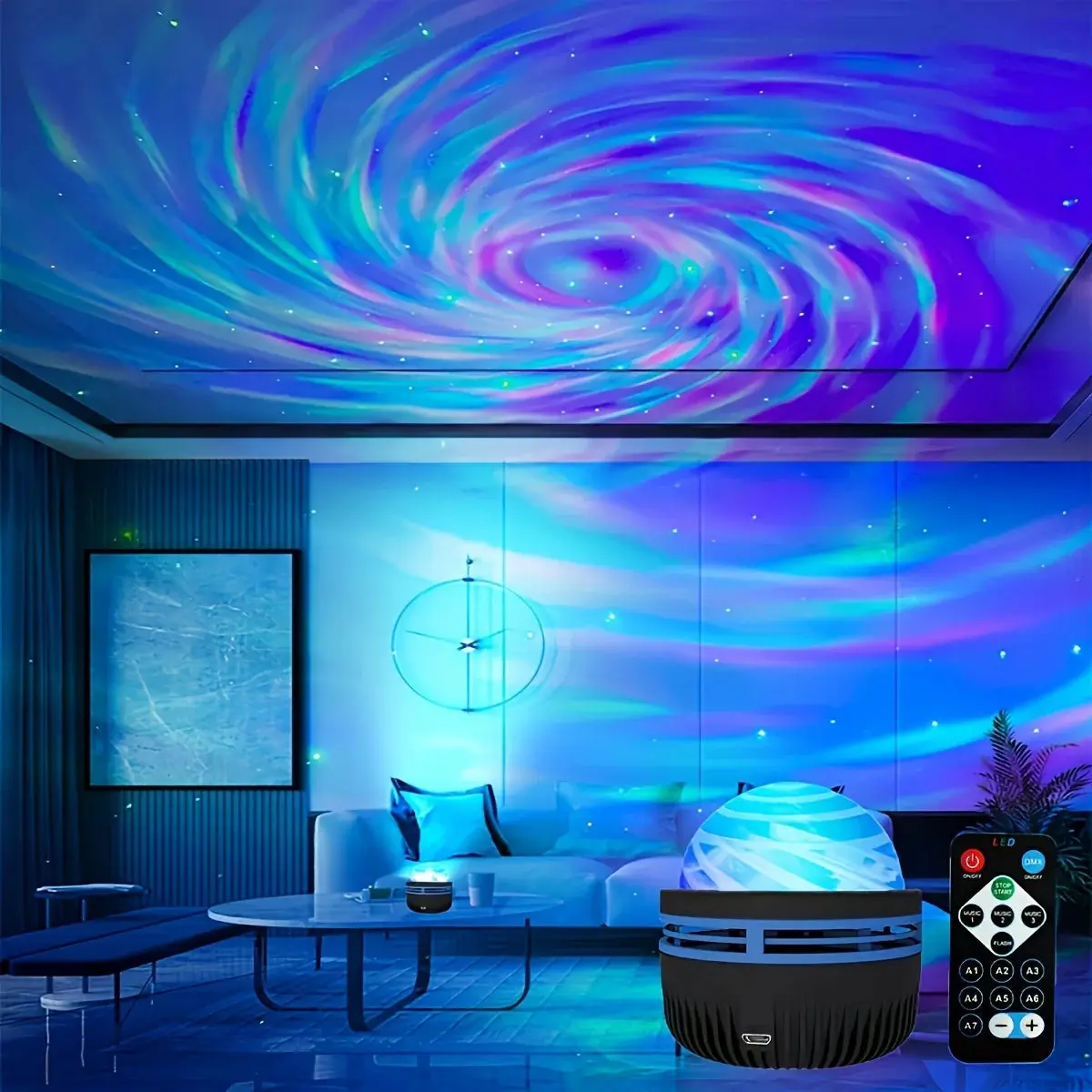 LED Galaxy Aurora Projector Night Lamp with Remote