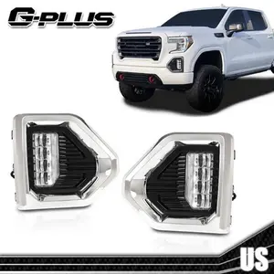 Fit For 19-22 GMC Sierra 1500 Denali LED Fog Lights W/ Chrome Bezel+Wiring