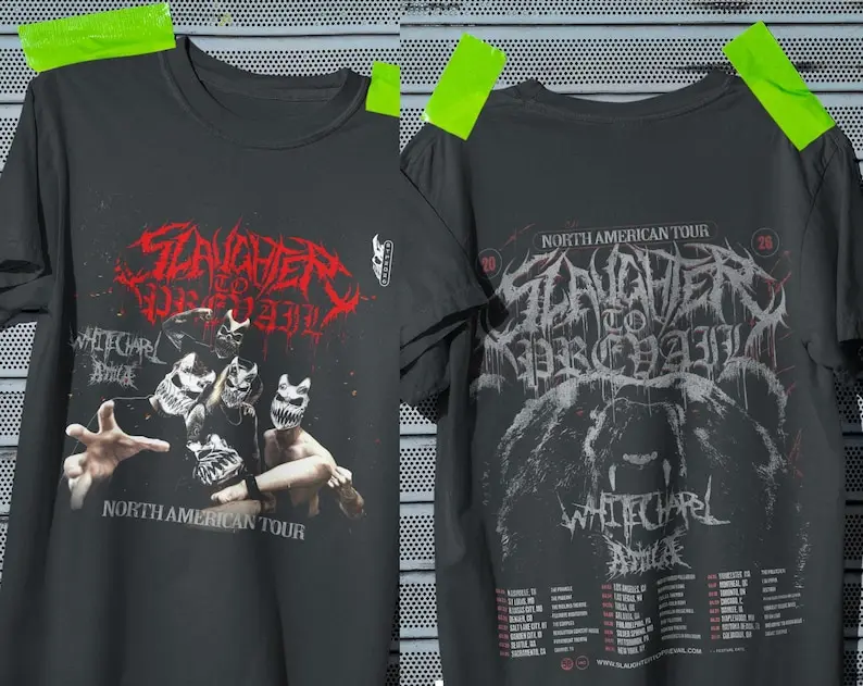 Longsleeve Slaughter to Prevail North America Tour 2026 Deathcore Band T-Shirt Metalhead Merch
