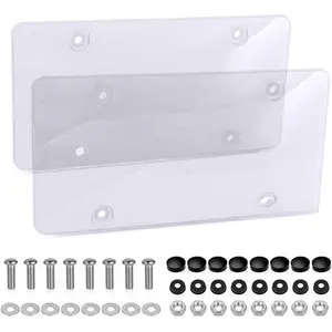 2 Pack License Plate Cover, Clear License Plate Protector License Plate Frame for  Standard ,12.2"x6.3"