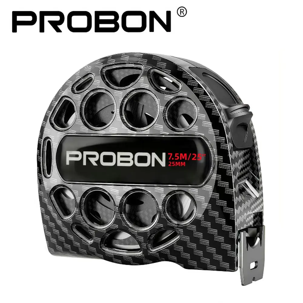 PROBON 25Ft Stainless Steel Tape Measure - Hollow Thickened, Waterproof, High-Definition Inch Scale, Wear-Resistant Hook Construction Tool for Construction & Home DIY, Construction Tools