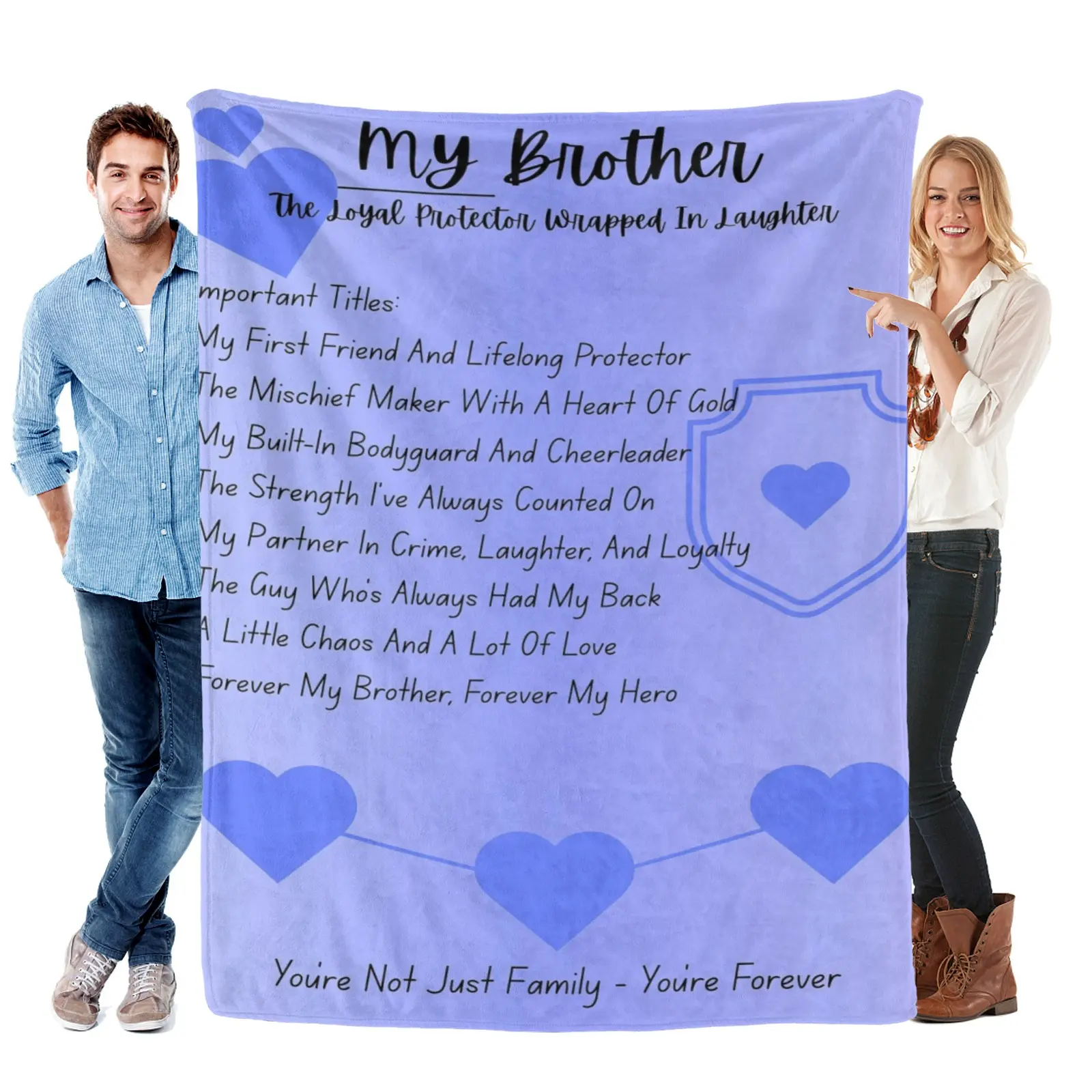 To My Brother Appreciation Blanket, Warm Heartfelt Design, Ideal for Family Gifting