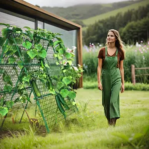 Garvee Trellis Support for Climbing Plants, 120 x 120 cm, Cross-Shaped, for Climbing Plants, Vegetables, Fruits, and Flowers
