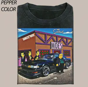 Funny Simpson Gang Car Graphic Shirt, Vintage Movie Tee, Car Clothing Gift For Boyfriend Menswear Top Streetwear