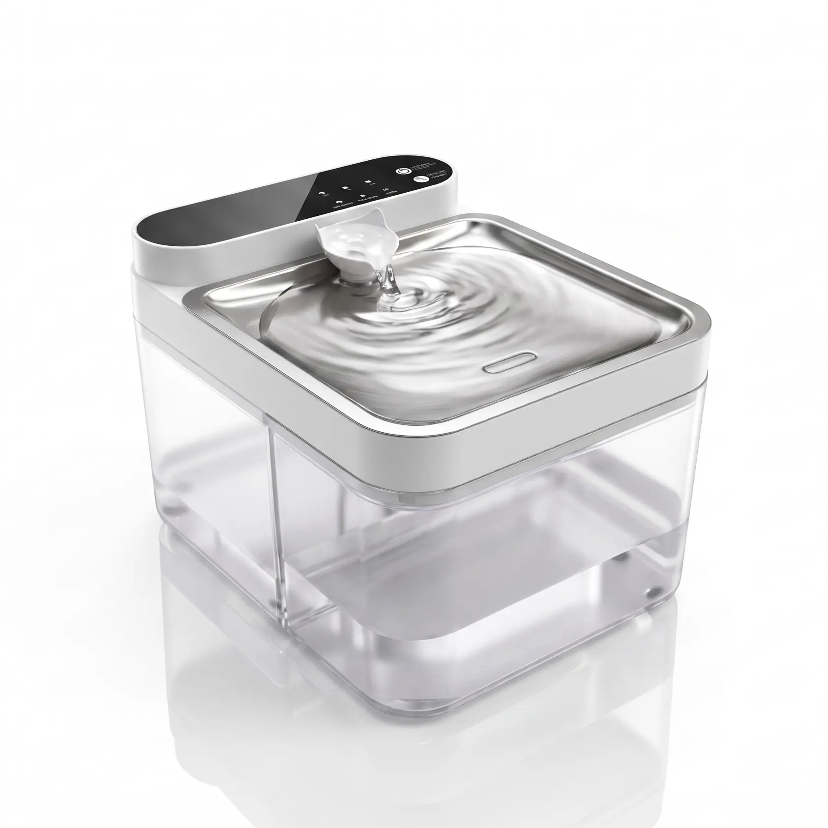 LUMIKATA Filter-Free Fresh-Exchange Smart Cat Water Fountain with Wastewater Separation, Anti-Recirculation, 88oz/2.6L Wireless Automatic Pet Dispenser,304 Stainless Steel, 4000mAh 100-Day Battery, 6/9/12H Auto-Drainage