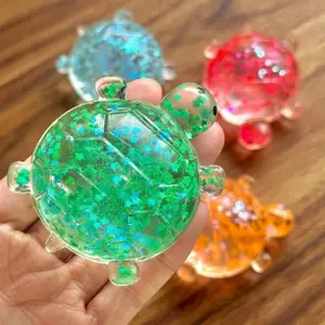 Sensory Stress Relief Toys, Glittering Squishy Turtle, Candy Ball Stress Reliever, Sticky Calm Toy, Soft Gummy, Party Snack, Gift Box Filler